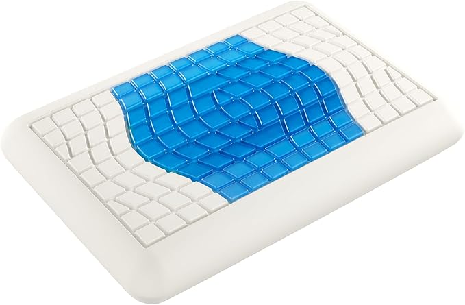 Technogel Medium Sized Essential Gel Pillow - Cooling Memory Foam, Orthopedic Support for Neck & Shoulder Pain Relief, Washable Cover