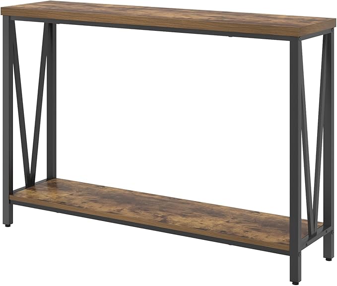 EXCEFUR Entryway Table, Narrow Sofa Console Tables Behind Couch, Modern Entry Table for Hallway Entrance Living Room, Rustic Brown