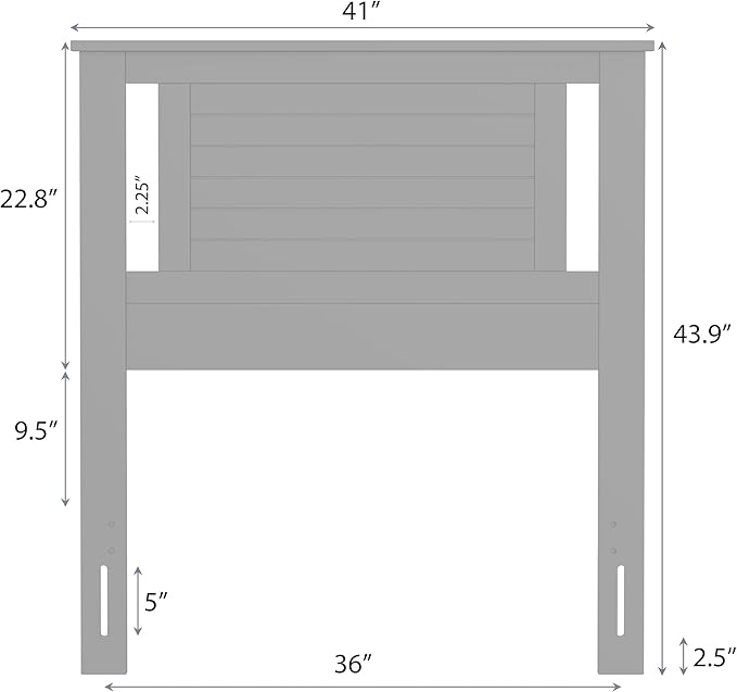 Serene Poplar Wood Twin Headboard, Modern Farmhouse Panel with Horizontal Scoring, Twin Size Headboard in White, Casual Coastal Style, Easy Assembly, Quality Materials