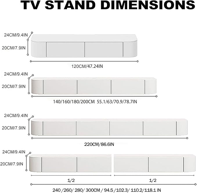 Floating TV Stand,47-118 Inch Wall Mounted TV Shelf,Modern Entertainment Center Media Console with Storage for Bedroom,Living Room (Wood, 70.9")