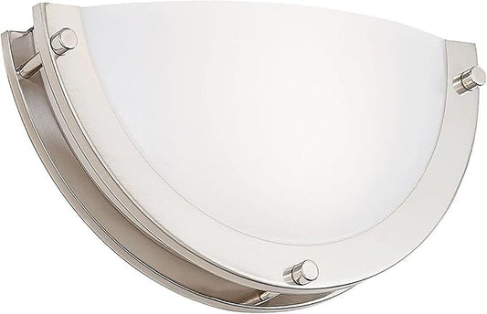 CLOUDY BAY 12-inch CRI90+15W 3000K/4000K/5000K Color Temperature Adjustable Dimmable LED Wall Sconce, ETL Listed LED Half Moon Wall Fixture, Brushed Nickel