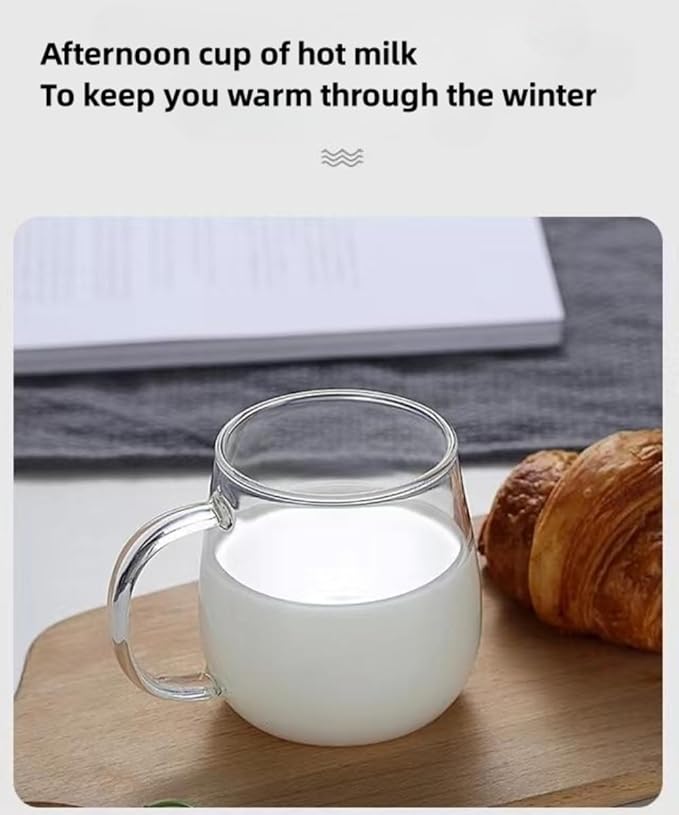 Clear Borosilicate Glass Coffee Mug with White Jade-Like Handle, 450ml/16oz – Durable Glass Mug for Coffee, Tea, Beer, and Hot Beverages, Ideal Gift