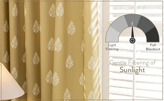 Linen Blend Pinch Pleated Curtains for Living Room, Bedroom, Dining Room - Light Filtering Curtains 2 Panels Set - Luxury and Modern Floral Printed Design - Brown Rose, 30" W x 108" L