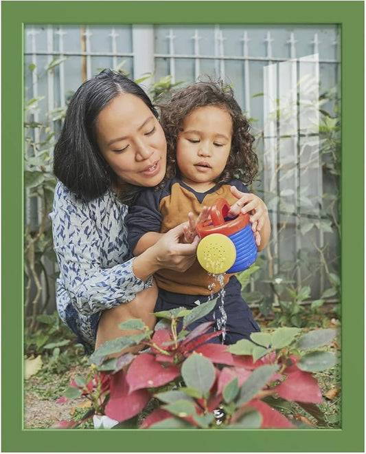 Renditions Gallery 11x14 inch Picture Frame High-end Modern Style, Made of Solid Wood and High Definition Glass Ready for Wall and Tabletop Photo Display, Green Frame