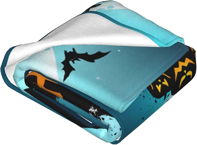 Halloween Blanket Cat Pumpkin Throw Blankets Cozy Fleece Flannel Horror Bedding Stuff Gifts for Men Women Boys Girls Teens Kids Adults for Couch Sofa Bed Decor 50"X60"