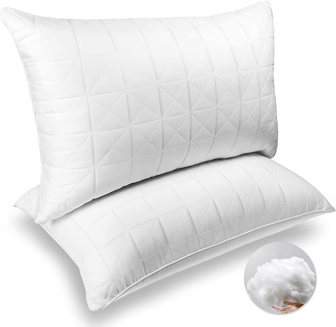King Size Pillows Set of 2 - Premium Down Alternative Cooling Bedding 20 x 36 White, Bed Sleeping Pillow for Back, Stomach or Side Sleepers