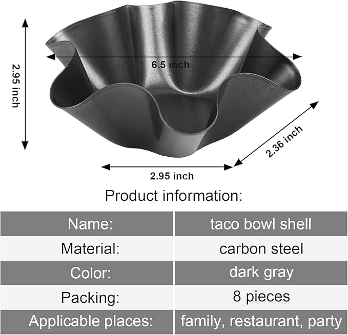 RUVINCE taco bowl shell maker: Nonstick 4-Pack Tortilla Bowl Maker - Craft Perfect Taco Bowls & Salad Shells for Home Cooking & Entertaining