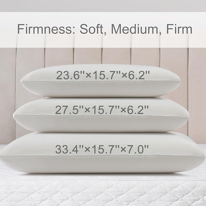 100% Talalay Latex Pillow, Luxury King Size Sleeping Bed Pillow for Side, Back, and Stomach Sleepers, Extra Soft Natural Latex Foam Pillow, Removable Breathable Cotton Cover (Soft, King)