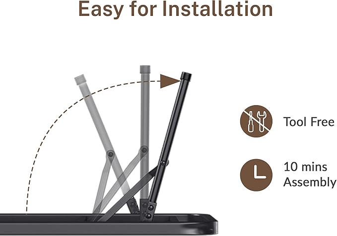 14 Inch Queen Metal Bed Frame Folding Bed Frame Tool-Free Assembly Mattress Foundation No Box Spring Needed Platform 2500lbs Heavy Duty Steel Slats, Noise-Free, Easy Assembly, Black
