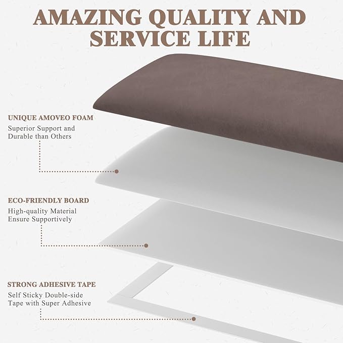 Upholstered Headboard for King Size Bed, Wall Mounted & Peel and Stick Headboard, Soundproof DIY Wall Panels, Leather Head Board in Modern Design for Bedroom (12 Panels, Each 23.62"x9.84"