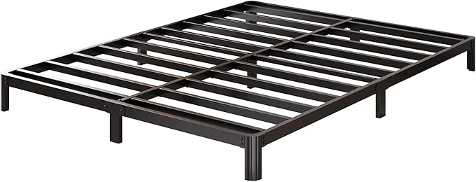 5 Inch Low King Bed Frame with Rounded Corner Legs, 2000 LBS Heavy Duty Metal King Size Platform Bed Frame No Box Spring Needed, Noise Free, Easy Assembly, Black