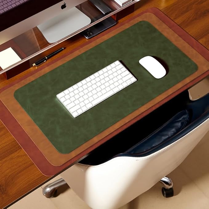 Distressed Leather Desk Mat - Non-Slip PU Desk Pad for Office and Home - Desk Organization and Accessories - Ideal for Large Mouse Pad and Desk Mats on Top of Desks(Espresso,36"x 17")