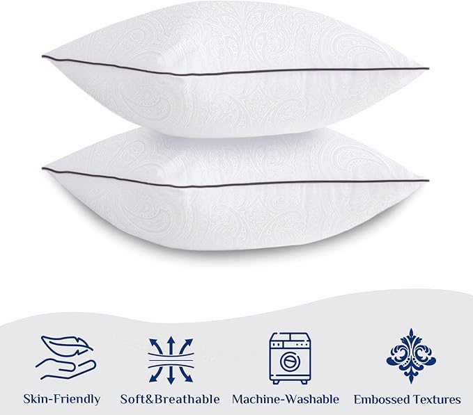 JOLLYVOGUE Euro Pillows for Sleeping, Soft and Supportive Throw Pillows for Couch, Bed and Sofa, Down Alternative Pillow, 26x26 Inches