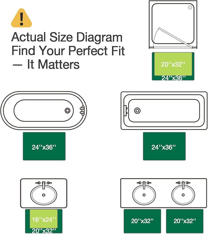 LUMI Bathroom Rug 16x24, Soft Absorbent Microfiber Bath Mats, Non-Slip Machine Wash Bath Mats for Bathroom, Shower and Bathtub Floor, Daisy