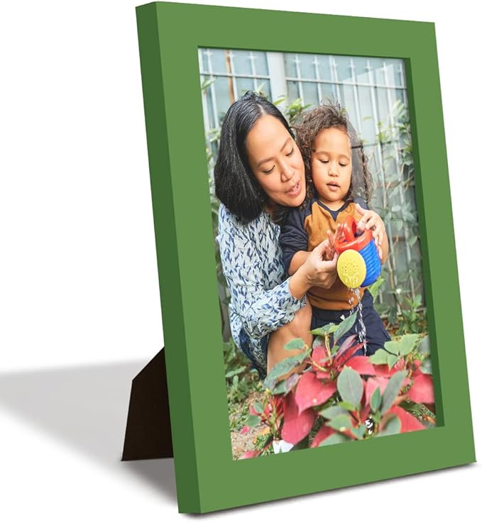 Renditions Gallery 6x8 inch Picture Frame High-end Modern Style, Made of Solid Wood and High Definition Glass Ready for Wall and Tabletop Photo Display, Green Frame