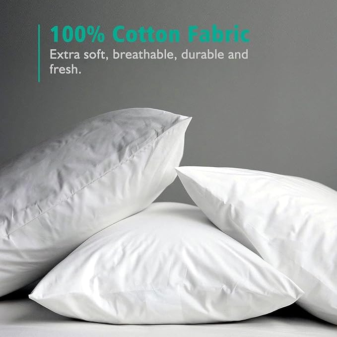 APSMILE 22x22 Down Feather Throw Pillow Inserts 2 Pack - Premium Soft Cotton Euro Square Decorative Pillow Core Set for Bed, Sofa, Couch, Ivory White