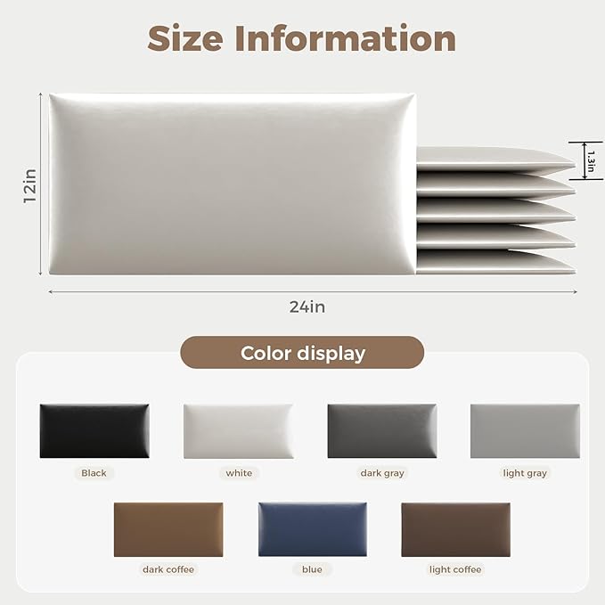 Purple Faux Leather Headboard for Queen Bed - 12-Panel Wall-Mount or Freestanding Design, 24x12-Inch Peel & Stick Upholstered Panels