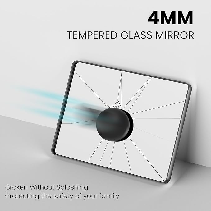 Brushed Nickel Bathroom Mirror 40x30 Inch, Brushed Silver Metal Frame Mirror Wall Mounted, Rounded Rectangle Bathroom Vanity Mirror, Tempered Glass, Anti-Rust, Horizontal/Vertical