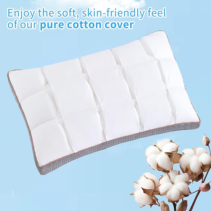 YOUR MOON Soft Pillow Standard for Sleeping, Super Soft Support Down Alternative Pillow 2 Pack, 100% Cotton Shell Luxury Comfy Fluffy Bed Pillows for Sleep(White)