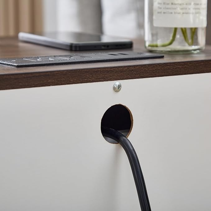 SOOWERY Dresser for Bedroom, Farmhouse Dresser with 3 Wooden Drawers and Storage Cabinet, 25 Inches Tall Side Table Chest of Drawers for Bedroom, Living Room, Hallway, White