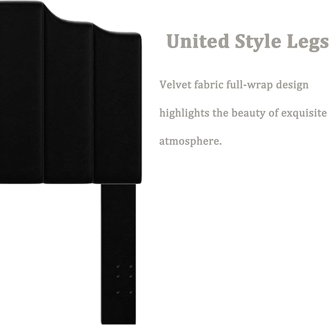 King Size Headboard Only, Velvet Wall Mounted Headboard King for Adjustable Bed Modern Upholstered Head Board Easy Assembly, Black