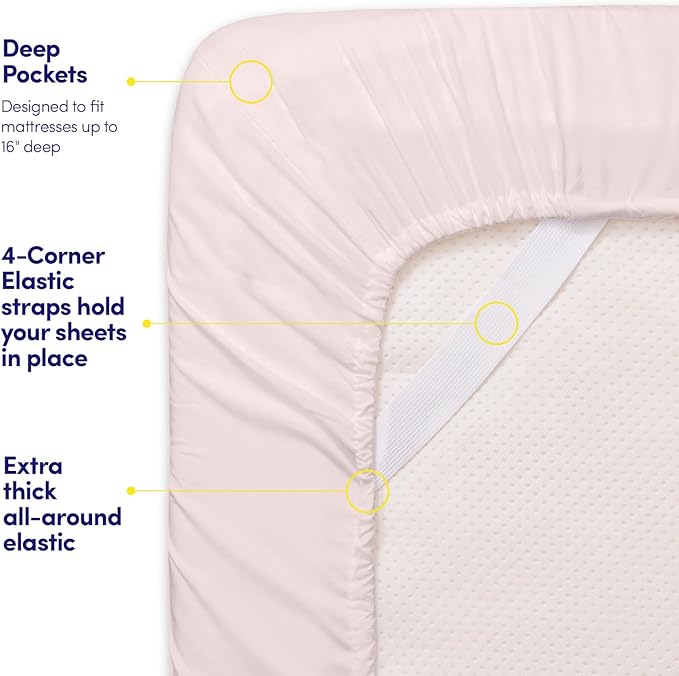 1500 Supreme Collection Extra Soft Split King Sheets Set, Pale Pink - Luxury Bed Sheets Set with Deep Pocket Wrinkle Free Bedding, Over 40 Colors, Split King Size, Pale Pink