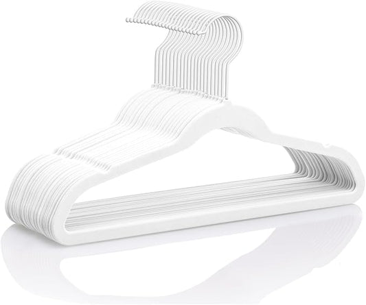 MIZGI Kids Velvet Hangers,Non-Slip Big Kids Hangers,14 Inch Hangers for Youth,Teen Clothes,Pack of 50