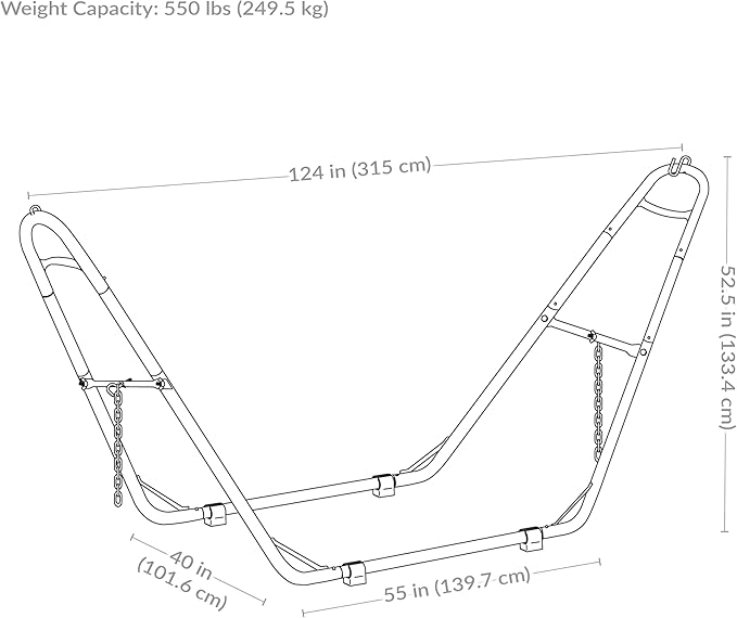 Sunnydaze Universal Double Hammock Stand Only - 550-Pound Capacity - Heavy-Duty Hammock Stand for Outside - Fits 9 to 14 Foot Hammocks - Bronze