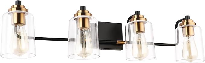 SOLFART Vintage 4 Light Bathroom Vanity Light Bathroom Light Fixtures Over Mirror Wall Sconce Bath Lighting restoom 4 Lights