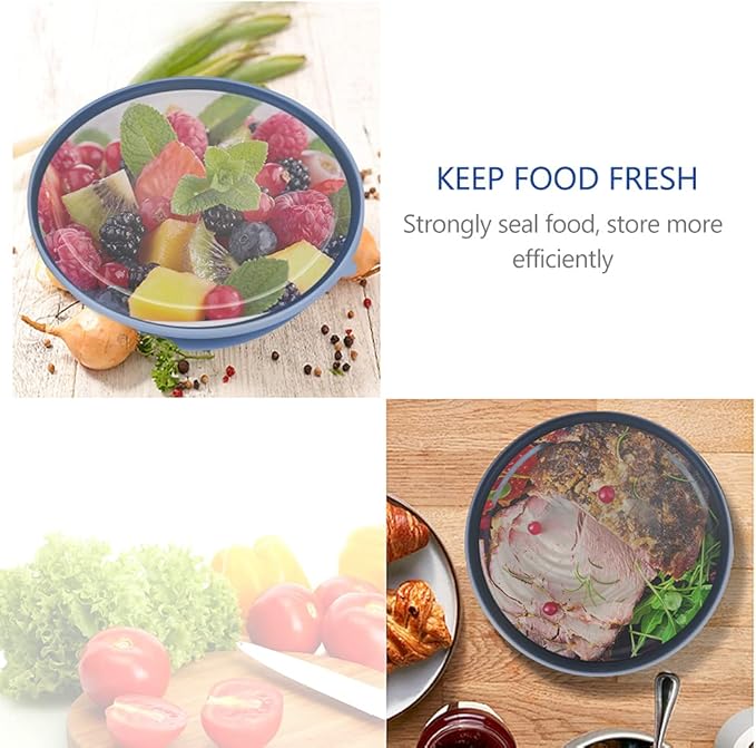 BoxedHome BPA Free Plastic Round Mixing Bowl with Lids, 12 Pack Nesting Bowls with Lids Set, Microwave and Dishwasher Safe Prep & Serving Bowls Great for Mixing, Baking, Serving (Blue, 12pcs)