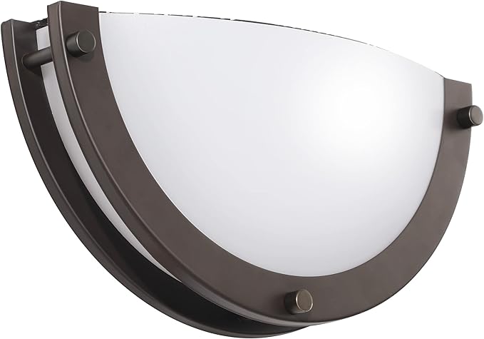 CLOUDY BAY 12 inch Wall Lamp,CRI90+15W 3000K/4000K/5000K Color Temperature Adjustable Dimmable Wall Sconce,LED Half Moon Wall Fixture, Oil Rubbed Bronze