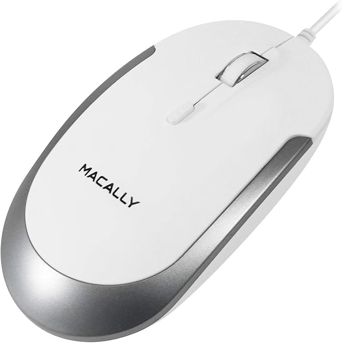 Macally Ultra Slim Wired Keyboard and a Silent Wired Mouse, Simplistic Apple Accessories