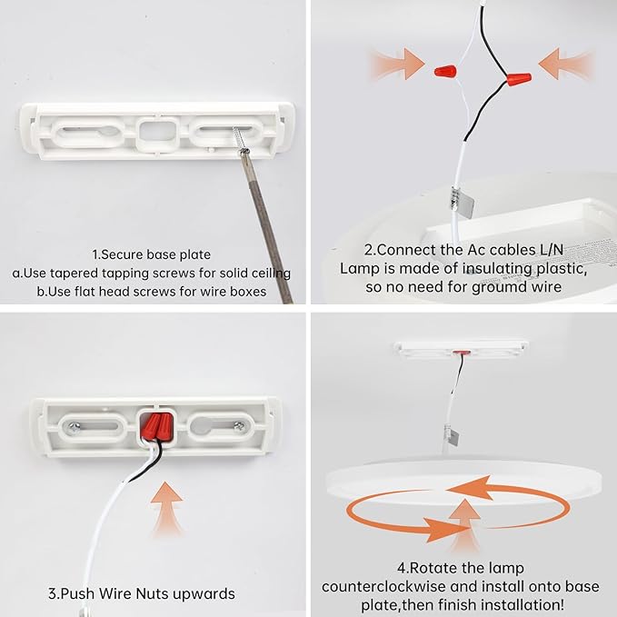 TALOYA 10 Inch LED Flush Mount Ceiling Light Fixture White, 5-in-1 CCT Selectable (3000K/3500K/4000K/5000K/6500K), 20W 0.94inch Thickness Ultra-Slim Surface Mounted Lighting Fixture for Basement