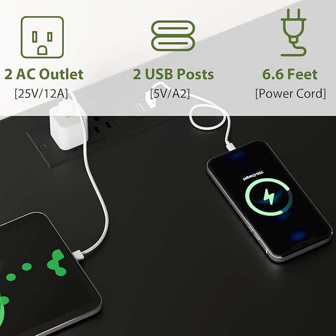 Dresser with Charging Station, Black Dresser for Bedroom with 10 Drawers, TV Stand Storage with LED Light for 55" TV, Fabric with PU Finish, Morden Chest of Drawers for Bedroom, Closet