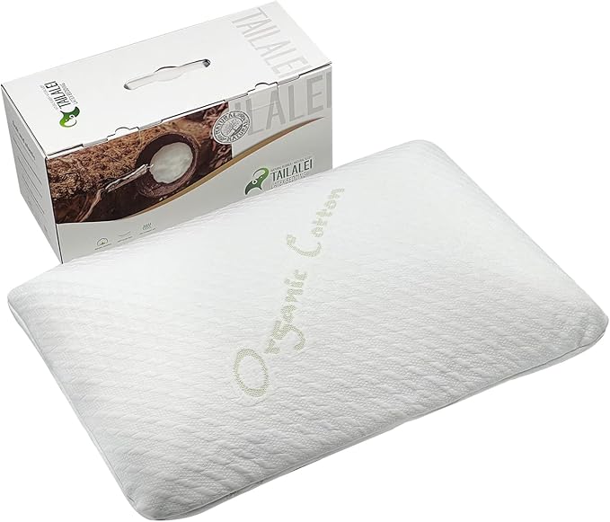 Talalay Natural Latex Sleeping Pillow, Medium Firmness Standard Pillow for Side, Back, and Stomach Sleepers to Get a Restful Sleep
