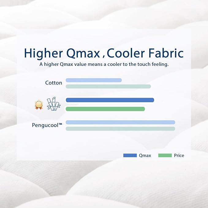 ELEMUSE Full Cooling Bamboo Viscose Mattress Topper for Back Pain, Extra Thick Mattress Pad Cover, Plush Soft Pillowtop with Elastic Deep Pocket, Overfilled Down Alternative Filling