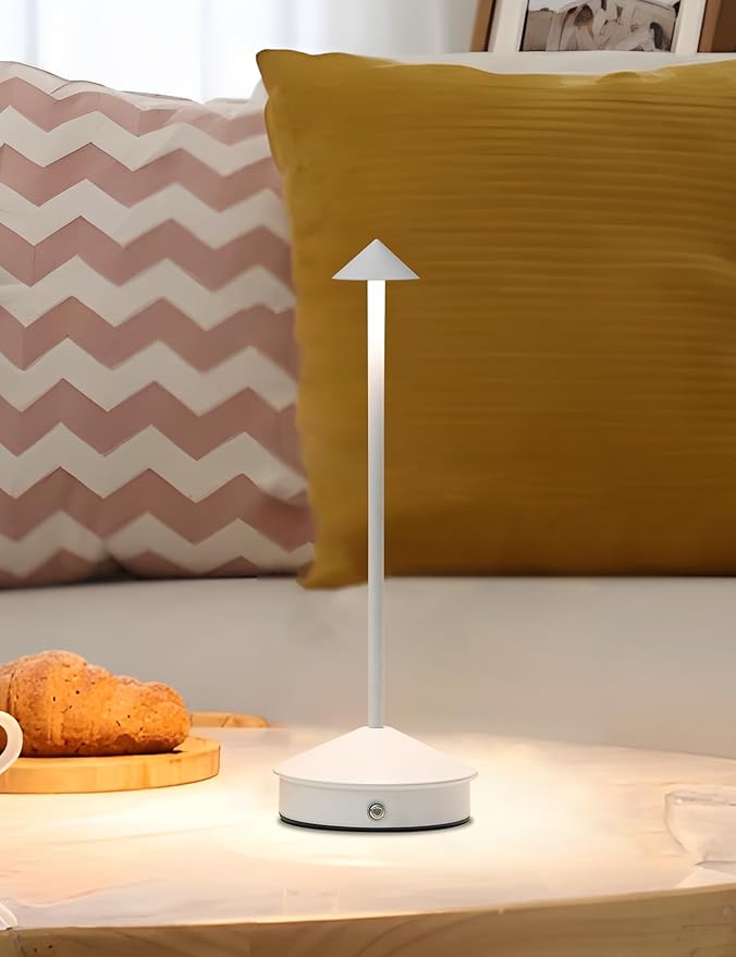 Table Lamps,LED Rechargeable Desk Lamp,Portable Modern USB Battery Operated Lights,Outdoor Waterproof Touch Dimmable,for Patio,Restaurant,Bar,Camping,Dining Home Set of 2 White