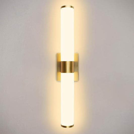 Kalium 24in Modern Wall Sconces, Dimmable Bathroom Vanity Lights, 3000K Warm White LED Indoor Sconces Lighting for Bathroom, Stairs, Living Room, Bedroom. Hardwired.