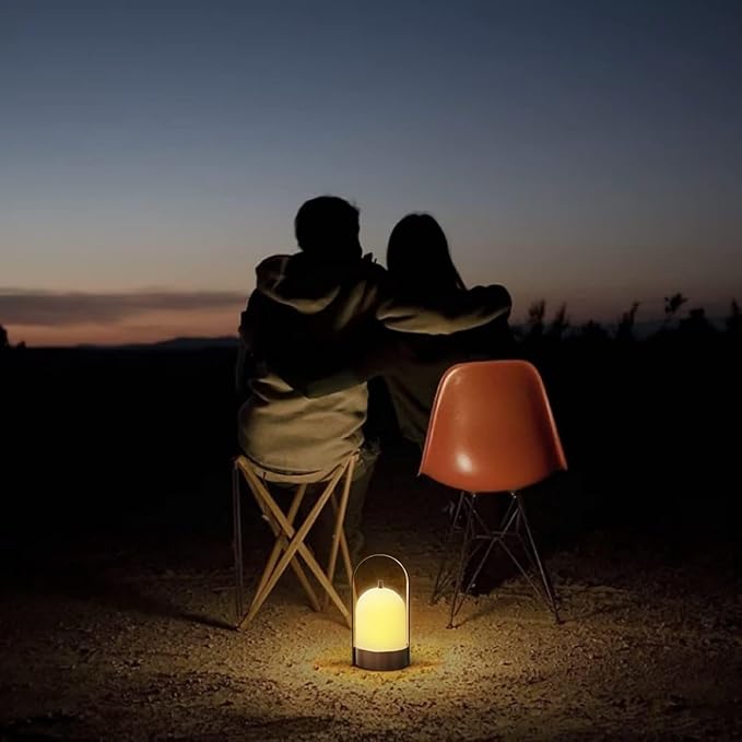 Tubicen Portable LED Outdoor Table Lamp Waterproof, 4000mAh Battery Operated Cordless Table Lamp Rechargeable, 4-Way Touch Dimmable Portable Patio Outdoor Table Lanterns for Patio Dinner Camping