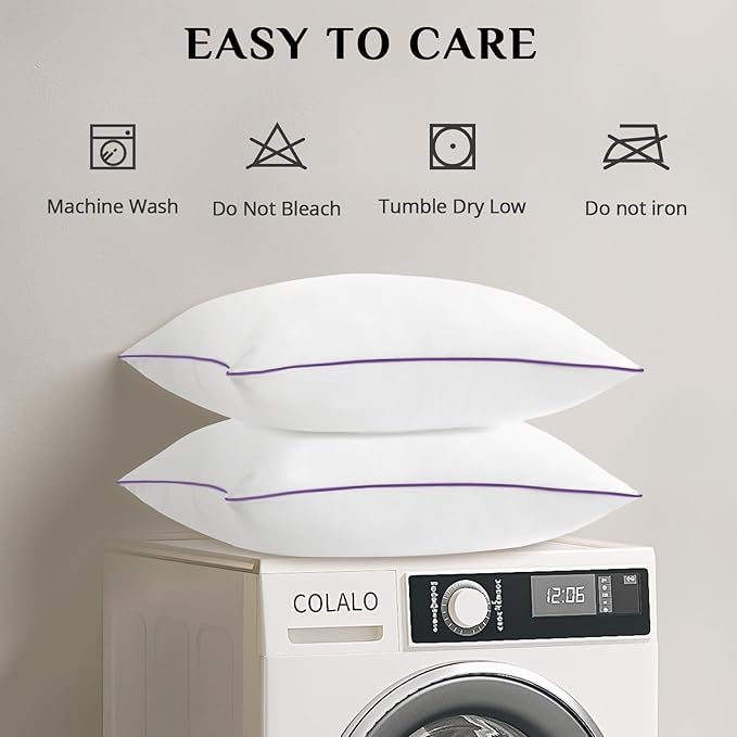 JOLLYVOGUE Pillows King Size Set of 1, Washable Supportive Bed Pillows with Super Soft Down Alternative Fill, Luxury Fluffy Hotel Quality for Side, Back, and Stomach Sleepers
