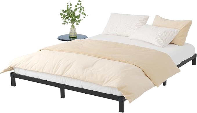 8 Inch Full Size Bed Frame No Box Spring Needed, Heavy Duty Metal Platform Bed Frame Full Support Up to 3000 lbs, Easy Assembly, Noise Free, Black