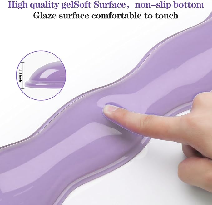 Gel Wrist Rest for Keyboard and Mouse, Wrist Rest for Keyboard, Mouse Wrist Support, Pain Relief, Cool Touch, Non-Skid, Keyboard Wrist pad