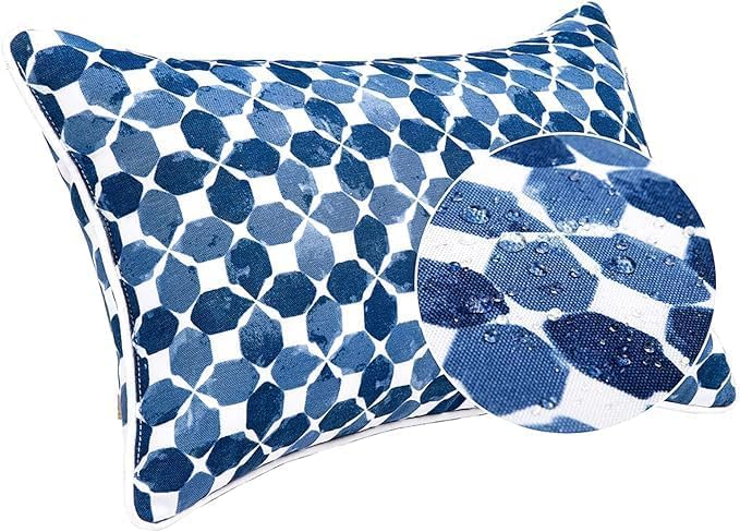 Outdoor Lumbar Pillows - Decorative Pillows with Insert Included Set of 2 Outdoor Pillows for Patio Furniture 12x20 Inch