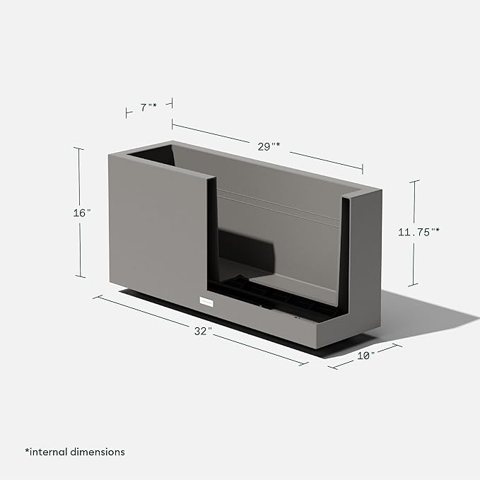 Veradek Block Series Long Box Planter - Large Rectangular Planter for Indoor or Outdoor Patio/Porch | Durable All-Weather Use with Drainage Holes | Modern Décor for Tall Plants, Flowers or Shrubs