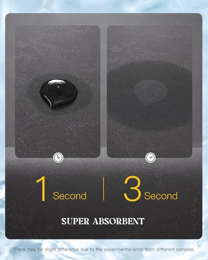 MontVoo -Bath Mat-Rubber Backing Non Slip Quick Dry Absorbent Thin Bathroom Rugs Fit Under Door-Faux Suede Surface Bathroom Floor Mats-Shower Rug for in Front of Bathtub Shower Dark Grey Rug Set