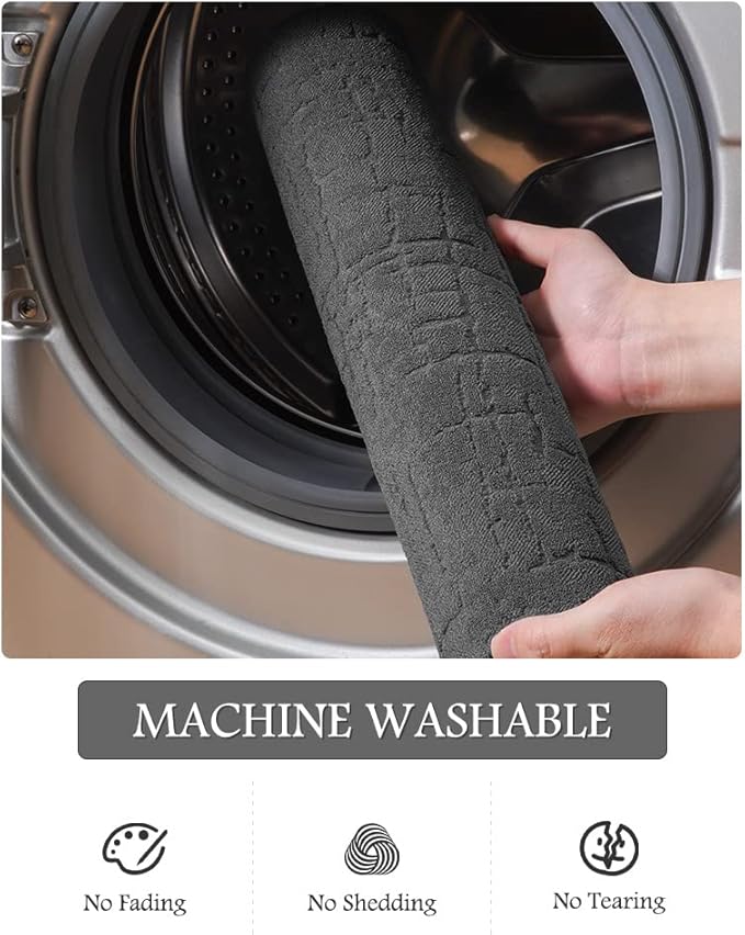 AMOAMI-Bath Mat-Absorbent Quick Dry Bathroom Floor Mats-Washable Rubber Backing Bath Mats for Bathroom Rugs Fit Under Door-Bath Rug for in Front of Sink Bathtub Shower Room, Dark Grey 24''x48''