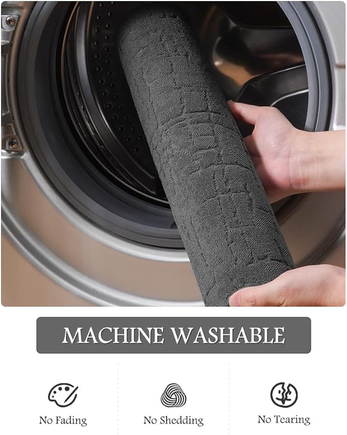 AMOAMI-Bath Mat-Absorbent Quick Dry Bathroom Floor Mats-Washable Rubber Backing Bath Mats for Bathroom Rugs Fit Under Door-Bath Rug for in Front of Sink Bathtub Shower Room, Dark Grey 24''x70''