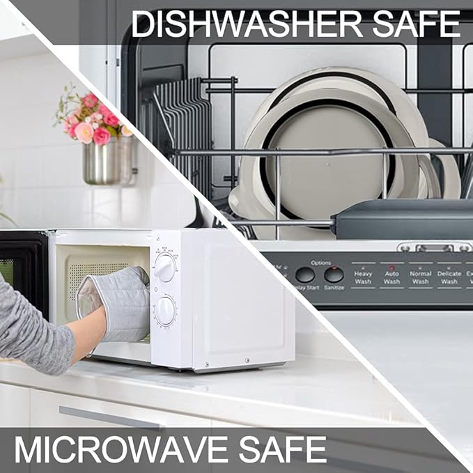 BoxedHome Classic Mixing Bowl Set, BPA Free Plastic, Microwave and Dishwasher Safe (Set of 4, Grey),3.5 quarts