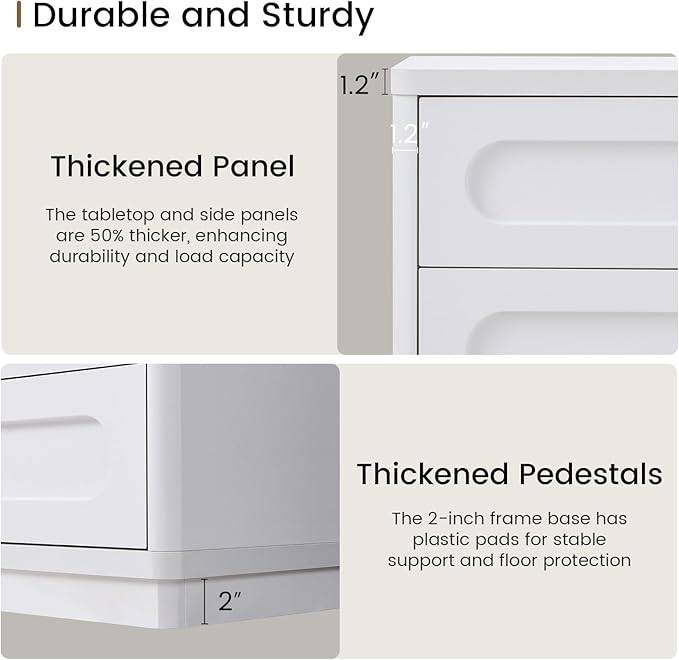 White Dresser for Bedroom with 8 Drawers, 47.2" Wide Dresser for Closet with Deep Drawer, Large Wood TV Stand, Modern Chest of Drawers for Bedroom, Hallway