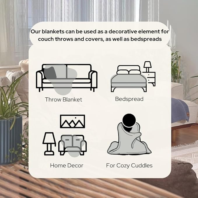 Dalisa 100% Organic Turkish Cotton Throw Blanket - GOTS Certified, Cozy - Perfect for Couch, Bed, and Home Decor - Boho Vintage Knit Alina (Green, 60x80)